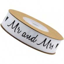 Cinta De AlgodóN Para Boda Y DecoracióN De Fiesta ListóN Decorativo Con DiseñO Mr and Miss Ideal Para Manualidades Envolturas Y Adornos Rollo De 393.70In - 1 - Ver 8