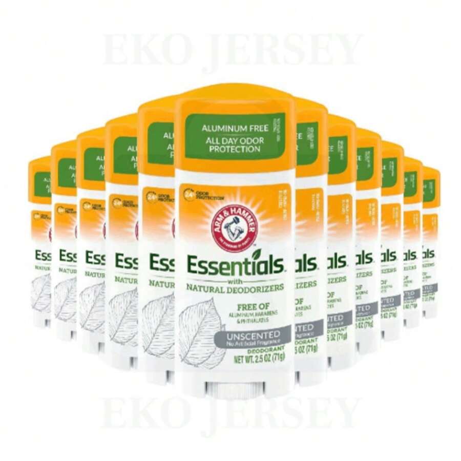 Arm & Hammer Essentials Unscented Natural Stick Deodorant Aluminum- Paraben Free & 24H Odor 2.5 Oz Pack Of 12 - 多樣化香型 - 查看 1
