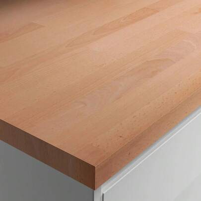 Kitchen Solid Wood Worktop In Natural Beech Finish 600mm X 28mm X 3m