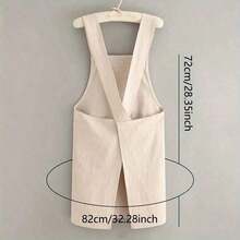 1pc Cute Bear Printed Apron, Baking Chef Uniform, Suitable For Home And Catering Use, Oil Resistant And Durable, Soft And Breathable Woven Fabric, Front Pocket For Phone Storage, Soft And Breathable Kitchen Jacket, Fit For Housework And Work, Solid Color, Unisex - Pink - 查看 8