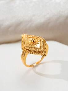 Herseygold 1 chiếc nhẫn mạ đồng vàng có thể điều chỉnh theo phong cách Ả Rập Trung Đông, thích hợp để đeo hàng ngày, làm quà tặng đám cưới và ngày lễ - Vàng - Xem 5