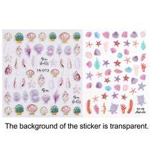 5D Embossed Ocean-Themed Nail Stickers, Self-Adhesive Starfish And Seashell Pattern Nail Decals, Perfect For Summer And Beach Occasions. - Multicolor - View 10