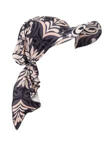 1件新款豹纹防晒头巾帽，女士透气速干弯檐帽 - 印花 - 查看 3