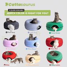CATTASAURUS Peekaboo Cat Cave For Multiple & Lar Cats Up To 30-45 Lbs, Scratch Detachable & Washable Tunnel Bed, Fy Donut Cat Cave (Dark Gray, Lar) Variant 1 - Dark Gray - View 8
