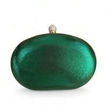 Clutch Bag For Parties With Rhinestones And Crystals, Perfect For Weddings, Bridesmaids - Green - View 5