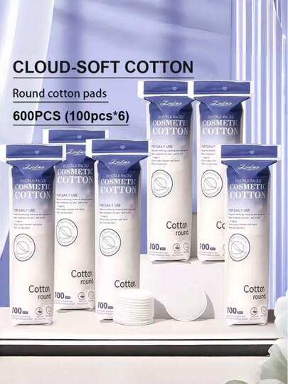 600/500/400片装一次性圆形卸妆棉，6*6厘米，适用于面部护理、化妆、护肤，居家或旅行使用，可用于客厅、卧室、浴室等场所，也可作为旅行用品，适用于婚礼、派对、生日、男士礼物、送给妈妈、爸爸、朋友、新年礼物等，也是不错的选择。