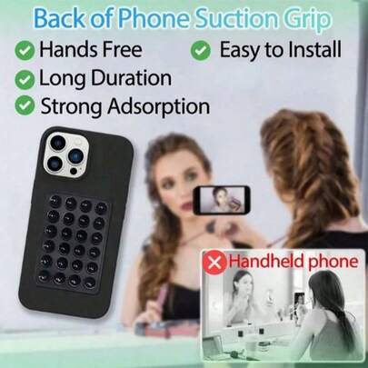 1pc Silicone Phone Holder, Non-Slip Silicone Phone Stand Adhesive Phone Case Base Hands-Free Accessory For Selfie And Video, Multi-Functional Phone Accessory Compatible With All Models