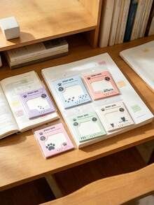 50pcs Glossy Semi-Transparent Sticky Notes, Suitable For Book Annotation, School And Office Use - Frosted Sticky Notepad - View 2