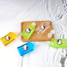 SANRIO 4个Hello Kitty可重复灌装瓶，挤压式乳液瓶，100毫升旅行必备，适用于洗发水、护发素、化妆品 - 旅行装 - 多色 - 查看 1