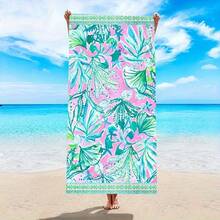 Extra-Large Tropical Leaf Beach Towel - Quick-Drying, Sand-Resistant, Made Of Ultra-Fine Microfiber Material, Suitable For Pool And Beach Activities, Ultra-Fine Microfiber Bath Towel, Quick-Drying, Super Absorbent, Ideal For Seaside Vacations, Pool Parties, And Outdoor Picnics, A Perfect Birthday Gift For Family And Friends (Single-Sided Beach Towel) - 1 chiếc - Xem 2