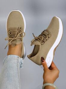 Giày thể thao nữ mùa xuân mới, thoáng khí, thoải mái, chống trơn trượt, nhẹ, kiểu dáng slip-on, thích hợp làm quà tặng Ngày của Mẹ. - Màu Mù tạt vàng - Xem 3