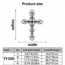 1/3pcs Set Modern Cross Line Design Metal Wall Decor, Contemporary Art Style Indoor Decoration Symbol, Hanging Bathroom Decor, Wall Mounted Iron Art Ornament, For Home Decoration - XL - Xem 4
