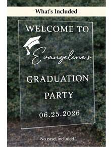 Cartel de bienvenida personalizado de acrílico para graduación, cartel de fiesta de graduación 2026, entrada de graduación personalizada - Multicolor - Ver 4