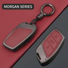 新款锌合金钥匙壳带钥匙扣，适用于MG4、MG5、MG6、ZS EV、HS、EHS、ZX、GT等车型，节日、毕业、教师节、生日、母亲节、节日必备、毕业礼物、可爱旅行必备品 - 紅色 - 查看 3