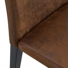 [2er-Set Minimalistic Esszimmerstühle] European Style With Brown Webstoff: Dunkelbraunes Technisches Gewebe + Schwarze Metallbeine. Passt Perfect In Modern Esszimmer, Wohnzimmer And More. - Brown+Black - View 5