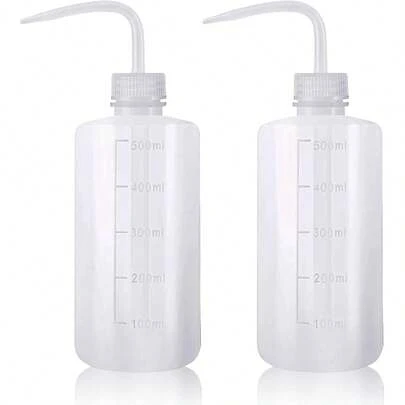 2pcs 500ml/16.9oz Heavy Duty Squeeze Spray Bottles, Suitable For Cleaning, Plant Watering And Lab Use, Leak-Proof LDPE Wash Bottles With Measurement Scale