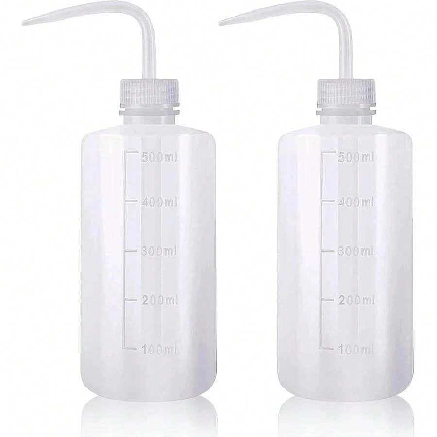 Bộ 2 chai xịt bóp chịu lực 500ml/16.9oz, thích hợp để vệ sinh, tưới cây và sử dụng trong phòng thí nghiệm, chai rửa LDPE chống rò rỉ có vạch chia độ. - Xem 1