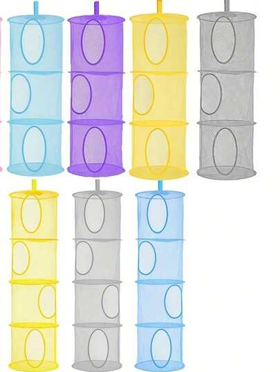 1pc Hanging Storage Basket, Foldable Open-Top Storage Bag In Multiple Colors, Suitable For Living Room, Kitchen, Bedroom, Balcony And Other Household Use