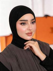 1顶时尚休闲优雅速戴头巾帽，经典简约时尚，采用柔软亲肤透气的针织面料，长帽檐两用头巾帽，适合日常生活、节日、聚会、祈祷等场合。 - 彩色 - 查看 10