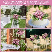 1/3pcs Artificial Rose Bouquet - Fabric Roses With Eucalyptus Leaves And Peonies, Suitable For Wedding Decor, Display, Spring Artificial Flowers, No Container, Suitable For Various Room Types, Tabletop Display, Valentine's Day - Sand Red - View 7