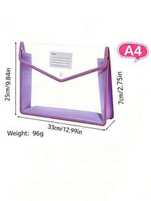 33*25*7cm File Folder, Buckle Macaron Transparent 3D File Bag, FC Large Capacity, Textbook Document Bag, Test Paper Storage Bag, Multi-Color Options, Accordion Office Contract Document Storage Bag, Student Test Paper Bag, Waterproof Storage Bag - Document Bag - View 2