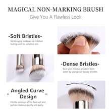 Unisex Fashion Pearlescent Handle Soft Dense Bristle Concealer Brush And Foundation Brush, Used For Concealing, Contouring, Blending Powder, Liquid, Cream Cosmetics - Black - View 7