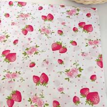 Bộ 6 mảnh vải cotton vuông cắt sẵn để may chăn chắp vá, thích hợp cho may vá và làm đồ thủ công, trang trí nhà cửa thủ công, có thể dùng để làm ga trải giường, rèm cửa, gối, túi xách và phụ kiện DIY. - Dâu tây hồng - Xem 7