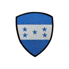 1 pieza Parche bordado con forma de escudo de la bandera nacional de 8.5*7cm, de cruzada, con cierre de gancho y bucle (adecuado para América, Europa, Asia y talla grande países), parche de moral militar táctico - Multicolor - Ver 26