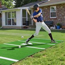 Baseball Hitting Mat, 12x6 Ft Batting Cage Mat, Batters Box Turf Mats, Softball Batting Practice Equipment With Home Plate And Anti Fade Turf, Portable Training Aid For Indoor Outdoor, Green - 12 X 6 Ft, Green - View 1