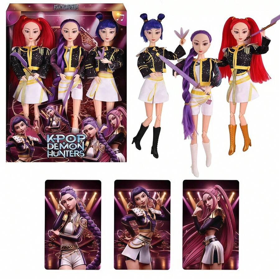 1pc K POP , Rumii Miraa And Zoey Vinyl Figurine Toy, Collectible K Pop Idol Action Figure, Cute Character , Fun Alternative For Fans, K Pop Merchandise Gift - Multicolor - View 1