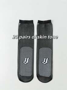 10 đôi tất silicon chống trượt dành cho nữ, tất mỏng không đường may, trong suốt, chống trượt, tất ngắn chống xước bền chắc, tất pha lê trong suốt, tất dài đến bắp chân 5D không đường may chống xước có gọng thép, tất ngắn siêu mỏng như lụa băng, tất che mặt, tất silicon chấm pha lê chống trượt. - Màu be - Xem 13