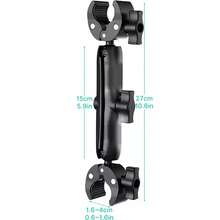 Universal Iron Motorcycle & Bicycle Dual Clip Holder Mount, Suitable For Insta360 Action Camera, Selfie Stick And Tripod Stand, Applicable For Cycling And Motorcycle Handlebar - 18cm Holder - View 8