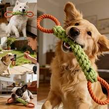 1 pieza Juguete de cuerda para perros de color aleatorio. Diseñado para la limpieza dental y el juego al aire libre para mascotas. Adecuado para cualquier raza y tamaño de perro. Duradero y de larga duración, excelente para juegos interactivos. Este es el juguete favorito para perros. - Multicolor - Ver 5