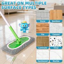 6 Pack Reusable Mop Pads Compatible With  Sweeper Mop, Washable Wet Pads Refill, Dry Sweeping Cloths, Microfiber Pads For Mopping Floors (Gray, White) - ColorA - 查看 6