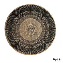 Tấm lót bàn tròn bằng sợi đay kẻ sọc (1 cái - 6 cái) - màu đen - Xem 13