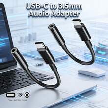 Bộ 1/2/3 cáp chuyển đổi âm thanh USB-C sang tai nghe 3.5mm, bộ chuyển đổi chất lượng cao di động dành cho điện thoại thông minh, máy tính xách tay, đầu nối bộ chuyển đổi âm thanh độ trung thực cao tương thích với iPhone 17 Pro Max/17 Pro/17/Air/16/15, S26/S25/S24/S23/S22/S21 Ultra Plus, Series - màu đen - Xem 1