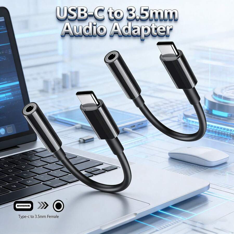 Bộ 1/2/3 cáp chuyển đổi âm thanh USB-C sang tai nghe 3.5mm, bộ chuyển đổi chất lượng cao di động dành cho điện thoại thông minh, máy tính xách tay, đầu nối bộ chuyển đổi âm thanh độ trung thực cao tương thích với iPhone 17 Pro Max/17 Pro/17/Air/16/15, S26/S25/S24/S23/S22/S21 Ultra Plus, Series - màu đen - Xem 1