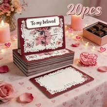 Romantic Love Greeting Cards – 20pcs "To My Beloved" Anniversary & Valentine's Cards – Premium Blank Inside Set For Husband, Wife, Girlfriend, Boyfriend – Perfect Gift Add-On For Special Occasions - Rose Red - View 11