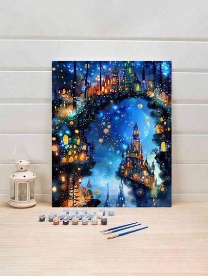 40*50cm Frameless DIY Digital Oil Painting "Fantasy": Ignite Creative Life, Depict A Colorful World. DIY Digital Oil Painting, Start Your Art Journey. It's The Perfect Blend Of Creativity And Fun, An Excellent Choice For Interaction, Couple Sharing, And Personal Relaxation. High-Quality Canvas, Fine Texture, Carrying Your Artistic Dreams. Paints Are Vibrant, Long-Lasting, And Odorless, And Reliable.