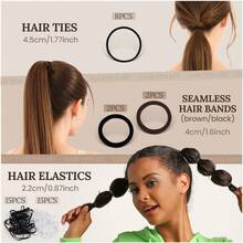 Bộ phụ kiện tóc hộp đen 163 món, bao gồm kẹp tóc, lưới tóc, kẹp cài tóc và dây buộc tóc. - Bộ hộp đen 164 món - Xem 5