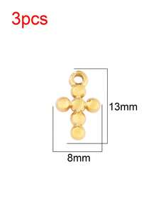 3pcs Stainless Steel Small Cross Pendant Fashion 18K Gold Plating Charms For DIY Jewelry Making Supplies Accessories - Pendants - View 8