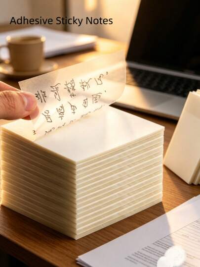 Giấy ghi chú trong suốt phổ biến, giấy ghi nhớ chống thấm nước bằng PET, văn phòng phẩm phong cách Hàn Quốc Ins sáng tạo, giấy ghi nhớ học tập (nhiều kích cỡ)