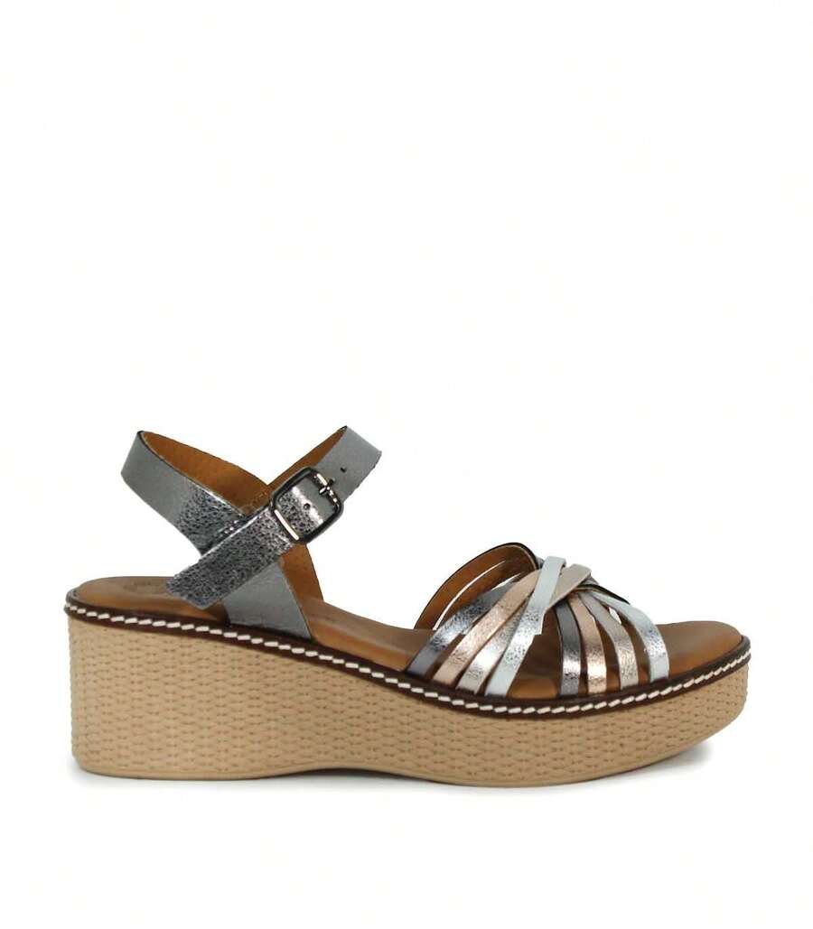 Women Heeled Sandals - Grey - View 1