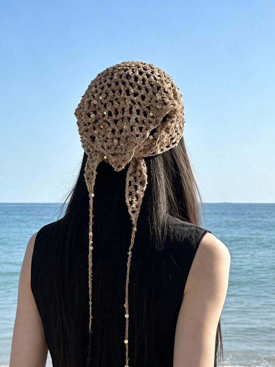 Khăn tam giác buộc dây đính sequin gợi cảm dành cho nữ, băng đô đa năng, phù hợp cho phong cách đường phố, boho, retro, thời trang, sa mạc, Y2K, hàng ngày, tiệc tùng lễ hội, sự kiện, kỳ nghỉ biển, quà tặng cho các cô gái trong mùa lễ hội, phụ kiện tóc khăn trùm đầu mùa hè cho nữ, phụ kiện, ngày lễ - Nhiều màu - Xem 1