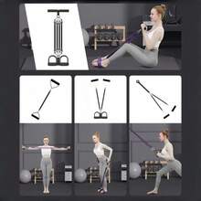 4-in-1 Widerstandsband-Set - Sit-up-Stange, Brustexpander und Türanker, tragbare Fitnessausrüstung für Ganzkörpertraining, geeignet für Bauch, Arme und Rumpftraining - Spanner - Übersicht 2