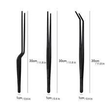 Bộ 2/3 kẹp gắp bằng thép không gỉ, đầu kẹp răng cưa, đa năng dùng trong nhà bếp, nướng BBQ, hải sản và sửa chữa. - Bạc - Xem 14