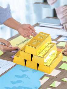 中空金條複製品，適合作為裝飾道具，節慶金條，風水財富裝飾，吉祥護身符，寶藏儲存，財富與好運吸引器。適合居家與辦公室攝影，生日禮物與喬遷禮品。 - 彩色 - 查看 10