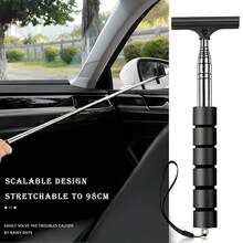 2pcs/Set Retractable Car Rearview Mirror Wiper, Can Clean Car Windows, Sunroof, Quickly Remove Rain, Fog, Dust, Solve Pain Points Of Rainy Driving And Daily Car Washing, Can Also Clean Bathroom Mirrors, Windows At Home (Black) - Multicolor - View 5
