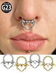 1 chiếc khuyên mũi Star&Hear Thorn dạng bấm, có bản lề, làm bằng titan nguyên khối và đá Zirconia, thích hợp cho xỏ khuyên sụn tai, khuyên tai hình giọt nước, khuyên tai xỏ khuyên tai Daith và Helix. - Như thể hiện trong hình ảnh - Xem 10