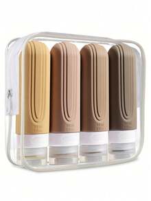 4pcs Travel Essentials Cosmetic Set, Including Lotion, Shampoo, Body Wash, Squeeze Tube, Macaron Flip-Top Bottles, Portable Mini Kit, Empty Bottles For Lotion, Shampoo, Tube, Home & Bathroom Decor, Autumn, Back To School - Multicolor - View 13